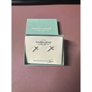 Park Lane Jewelry Eternity Earrings Silver Cross Studs - NIB